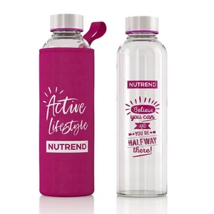 NUTREND GLASS BOTTLE ÜVEG KULACS Pink (500ml)