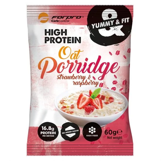 Forpro High Protein Oat Porridge (zabkása) - Eper-málna íz (20 x 60g)