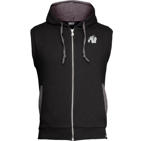 Gorilla Wear Springfield Sleeveless Zipped Hoodie (fekete)