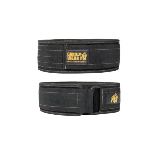 Gorilla Wear 4 Inch Nylon Lifting Belt (fekete/arany)