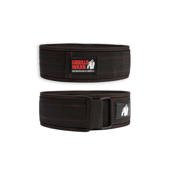 Gorilla Wear 4 Inch Nylon Lifting Belt (fekete/piros)