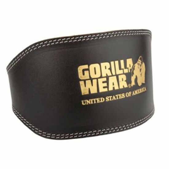Gorilla Wear 6 inch Padded Leather Lifting Belt (fekete/arany)