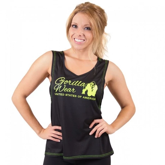 Gorilla Wear Odessa Cross Back Tank Top (fekete/lime)