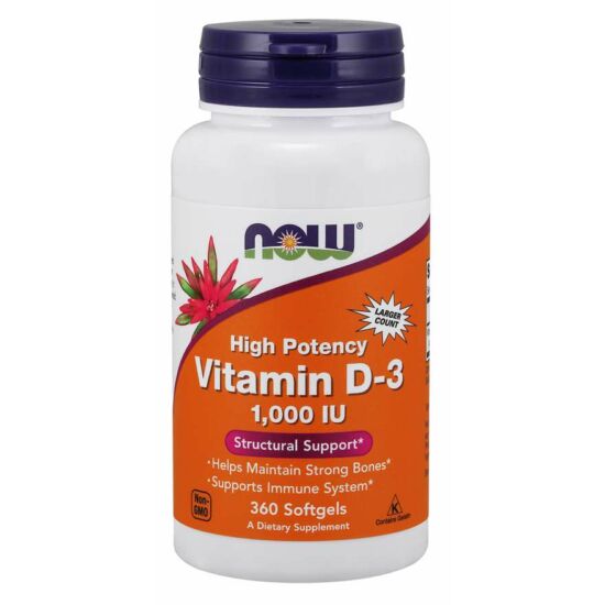 NOW Foods Vitamin D-3 1000IU (360 lágy kapszula)