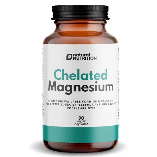 Natural Nutrition Magnesium Chelated (magnézium-biszglicinát) (90 vegán kapszula)