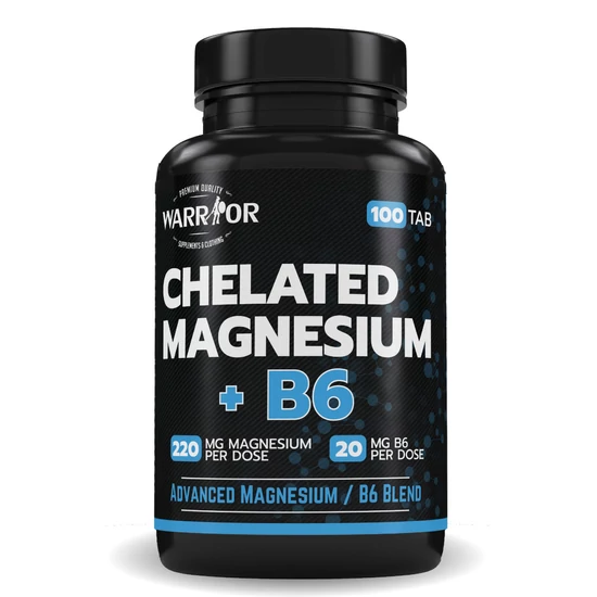 Warrior Chelated Magnesium+B6 (magnézium-biszglicinát) (100 tabletta)