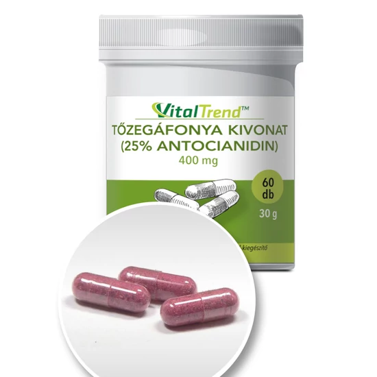 Vital Trend Tőzegáfonya kivonat (25% AC) 400mg (60 kapszula)