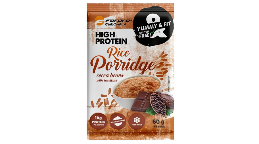 Forpro High Protein Rice Porridge (rizskása) - Kakaó íz (20 x 60g)