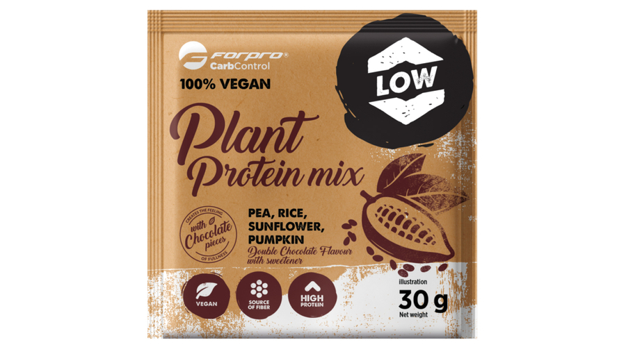 ForPro 100% Vegan Plant Protein Mix - dupla csokoládé (30 x 30g)