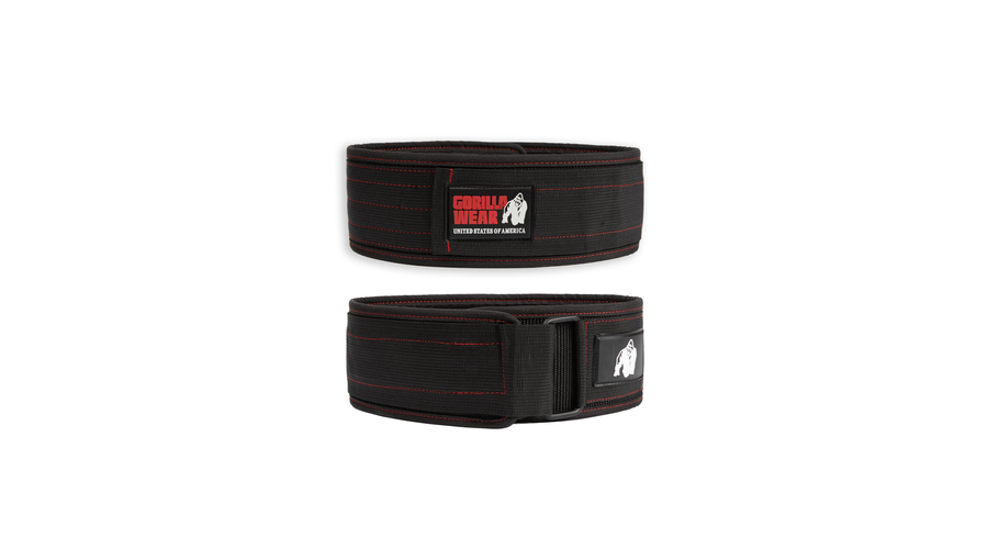 Gorilla Wear 4 Inch Nylon Lifting Belt (fekete/piros)