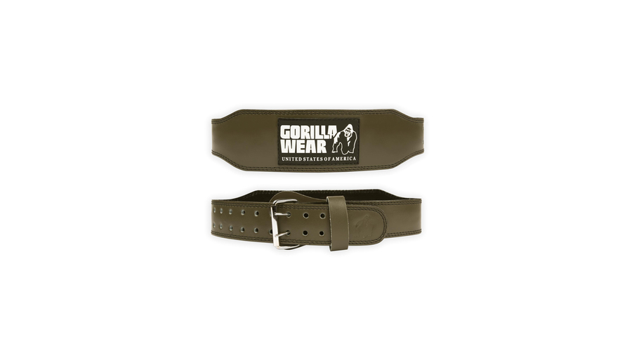 Gorilla Wear 4 Inch Padded Leather Lifting Belt (army zöld)