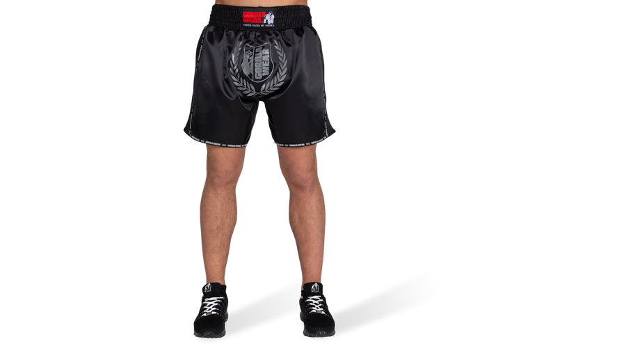 Gorilla Wear Murdo Muay Thai/Kickboxing Shorts (fekete/szürke)