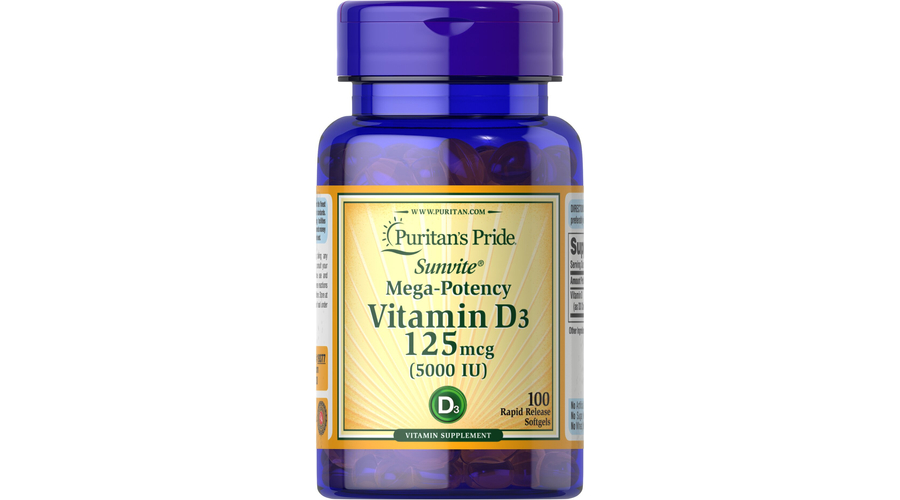 Puritans Pride Vitamin D-3 5000IU (100 lágy kapszula)